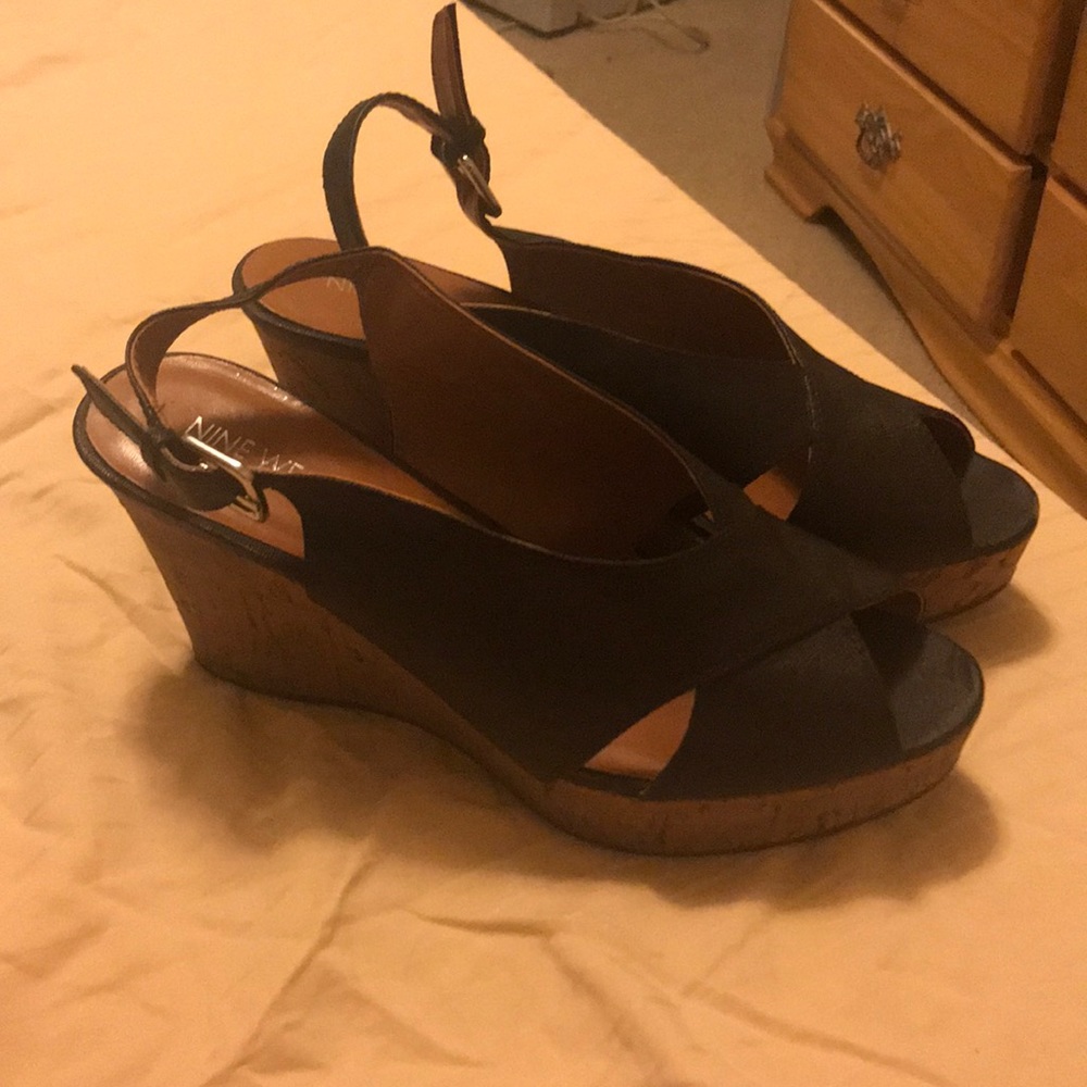 Nine West Uniqueo Black Wedges, Size: 8.5 M